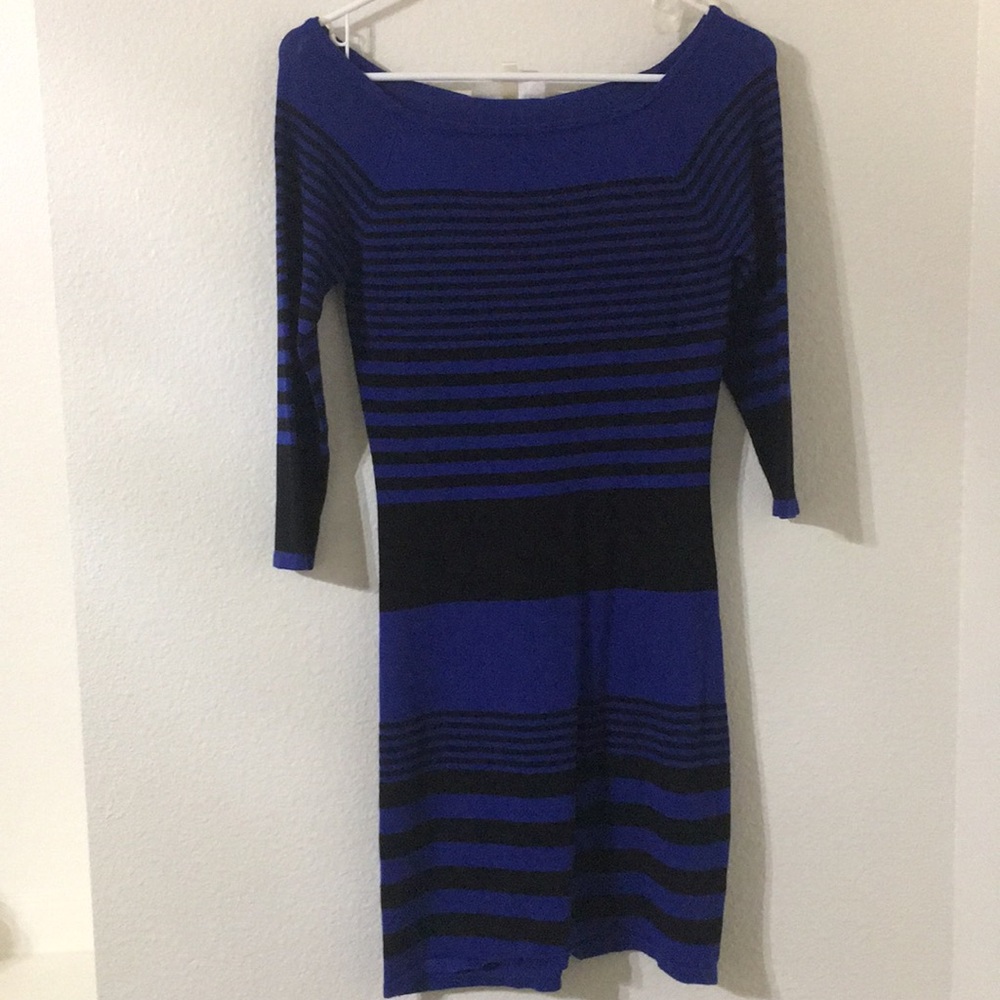 Derek Heart Blue Long Sleeve Dress